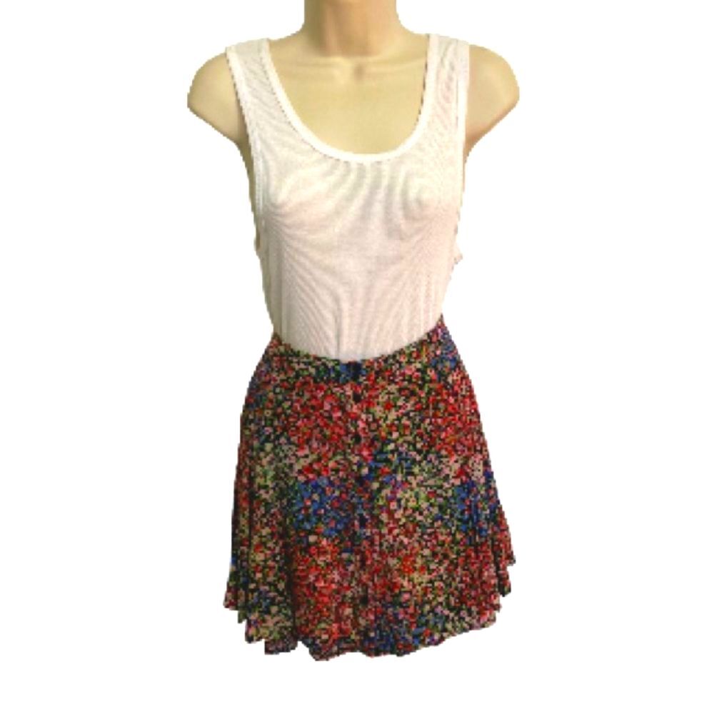 URBAN OUTFITTERS Skater A Line Skirt Ditsy Flower Floral Button Down Size Large